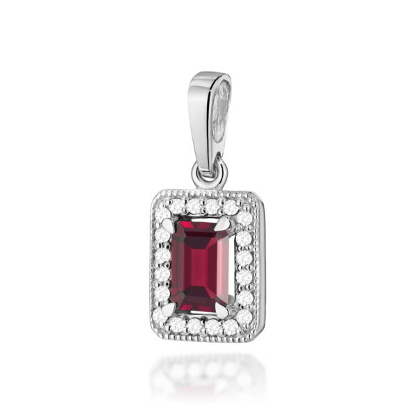 Zawieszka Granat 0,70ct białe złoto