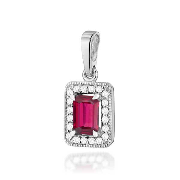Zawieszka Rubin 0,80ct białe złoto