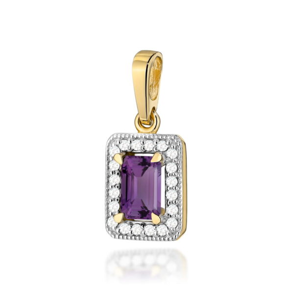Zawieszka Ametyst 0,50ct żółte złoto