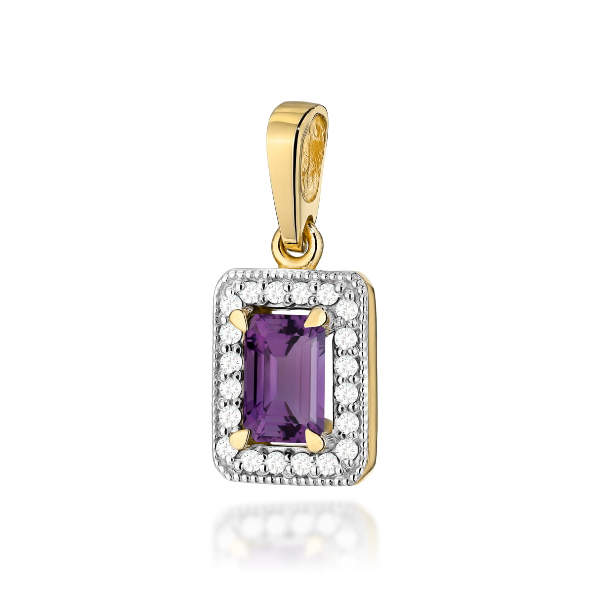 Zawieszka Ametyst 0,50ct żółte złoto