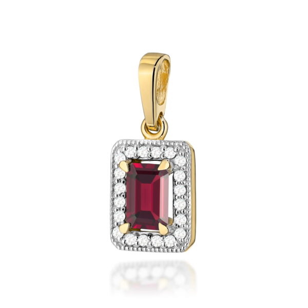 Zawieszka Granat 0,70ct żółte złoto
