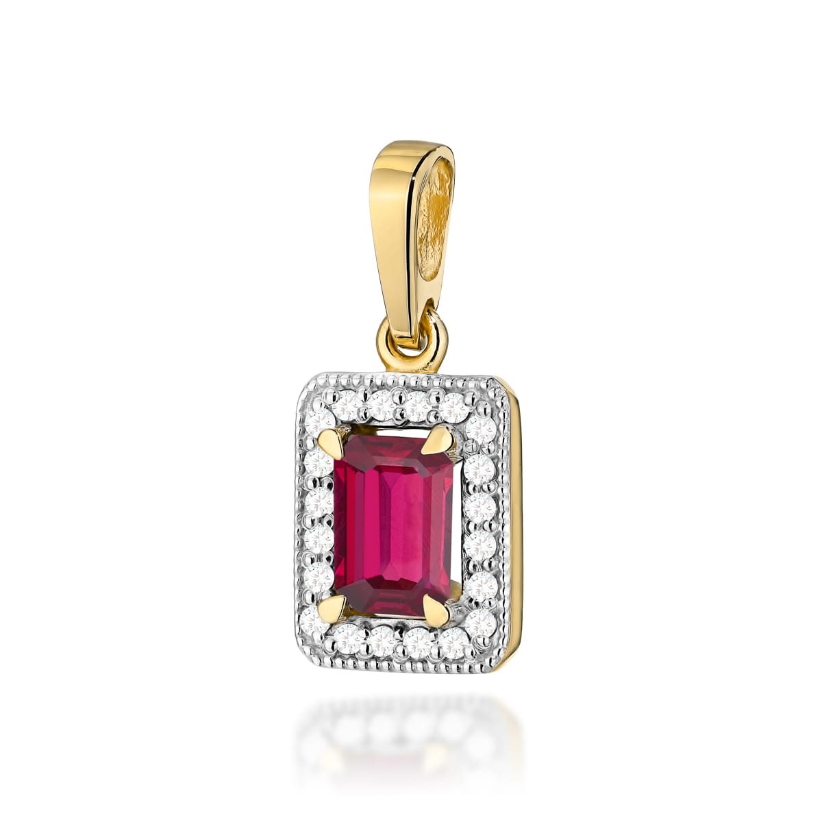 Zawieszka Rubin 0,80ct żółte złoto