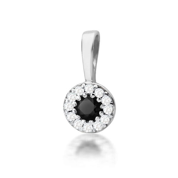 Zawieszka Czarny Diament 0,12ct białe złoto