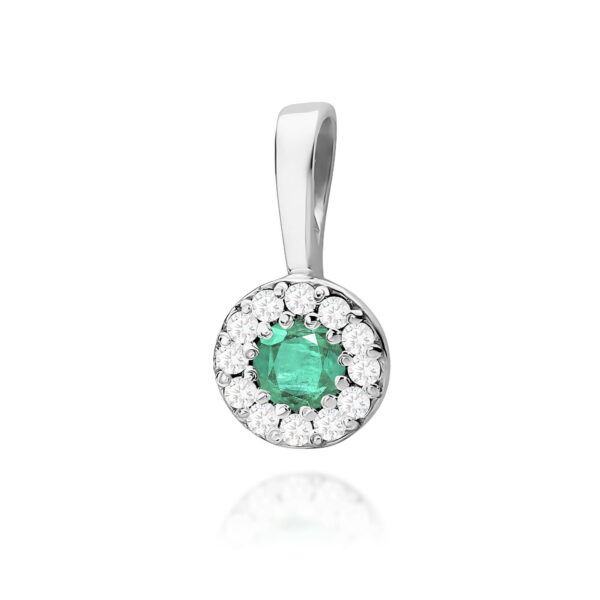 Zawieszka Szmaragd 0,15ct białe złoto