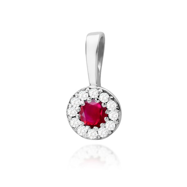 Zawieszka Rubin 0,15ct białe złoto