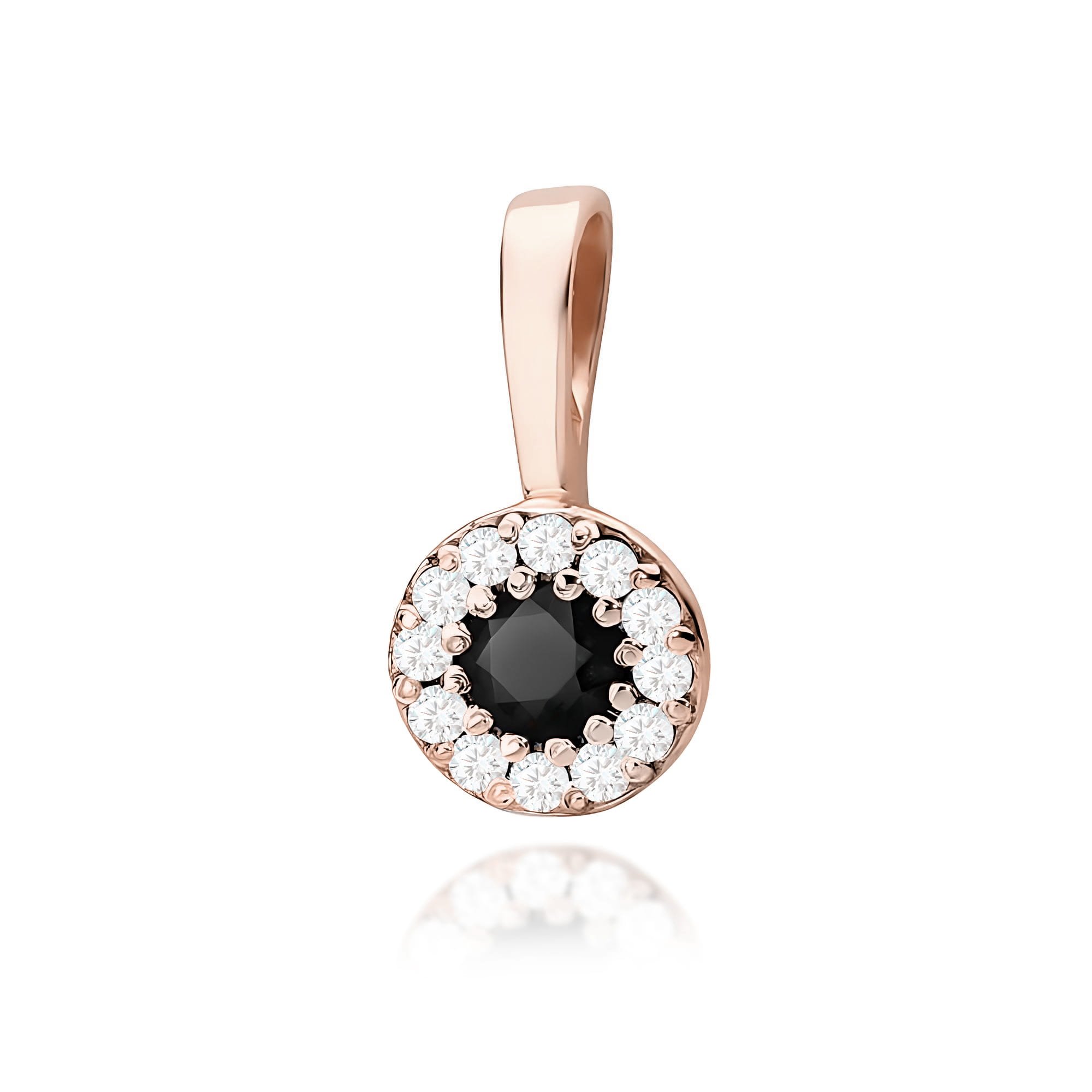 Zawieszka Czarny Diament 0,12ct różowe złoto