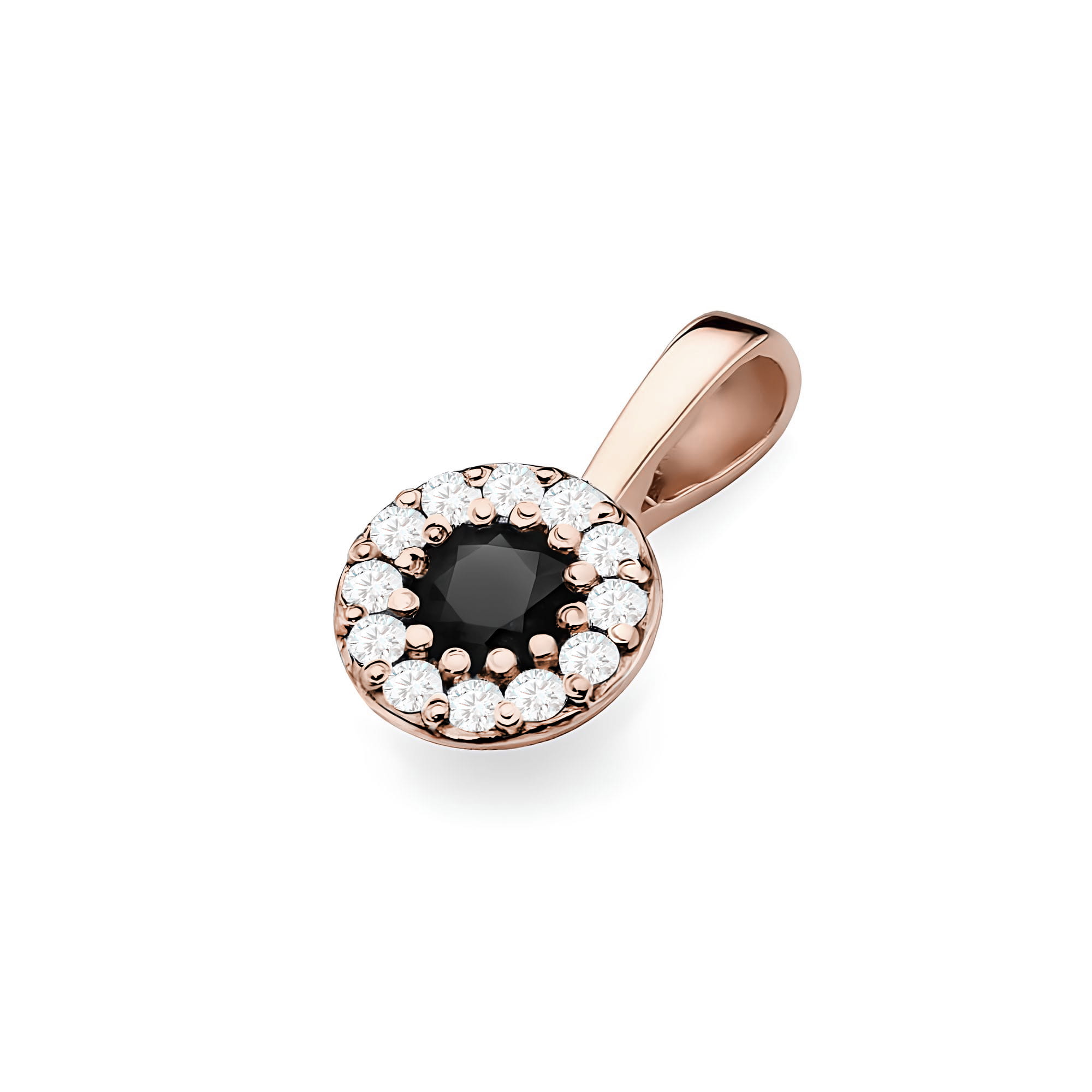 Zawieszka Czarny Diament 0,12ct różowe złoto - obrazek 2