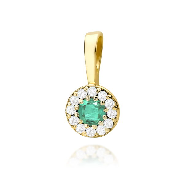 Zawieszka Szmaragd 0,15ct żółte złoto