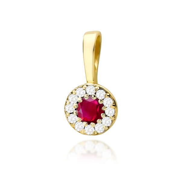 Zawieszka Rubin 0,15ct żółte złoto
