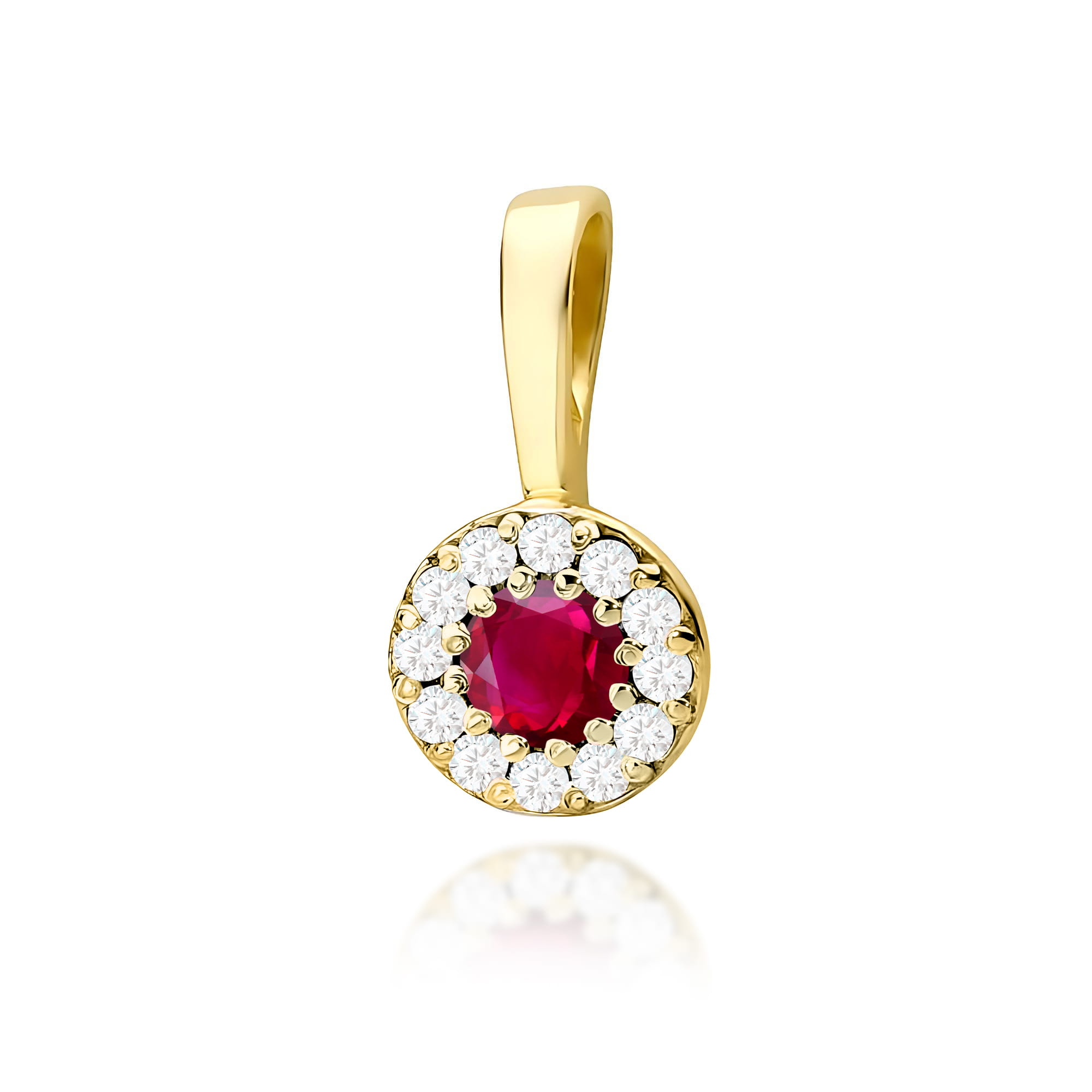 Zawieszka Rubin 0,15ct żółte złoto