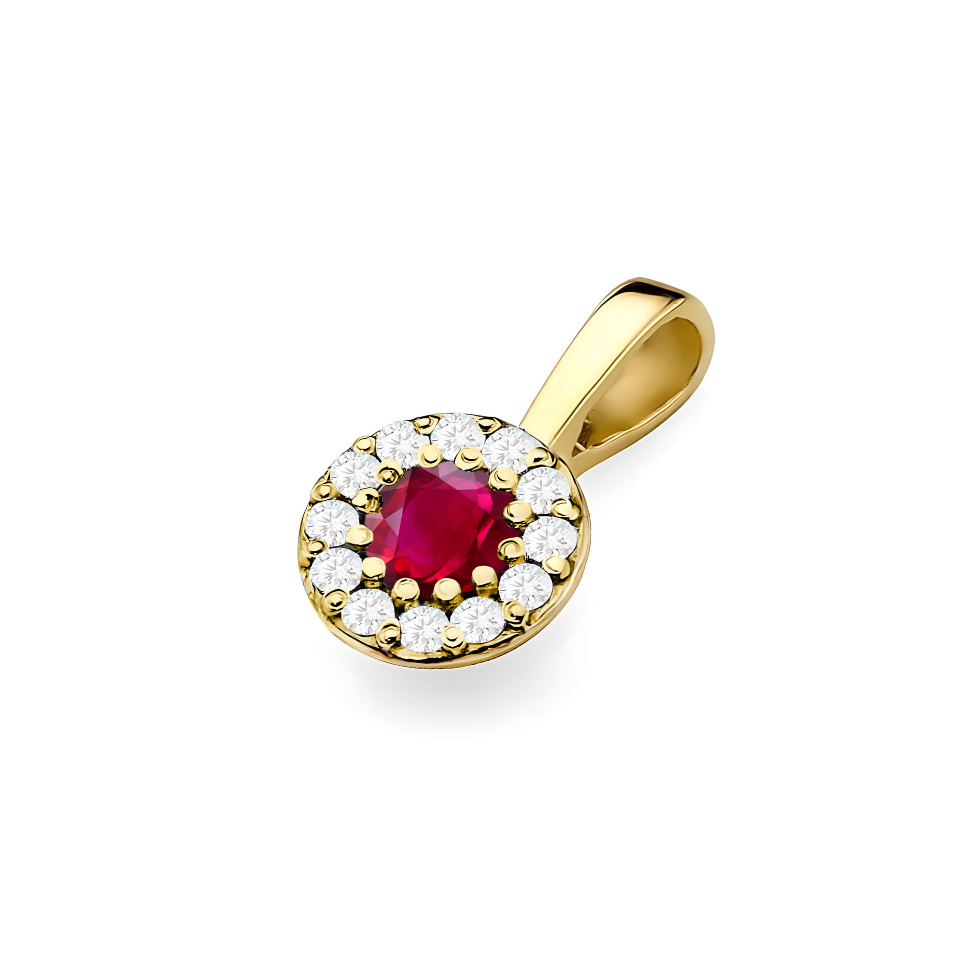 Zawieszka Rubin 0,15ct żółte złoto - obrazek 2