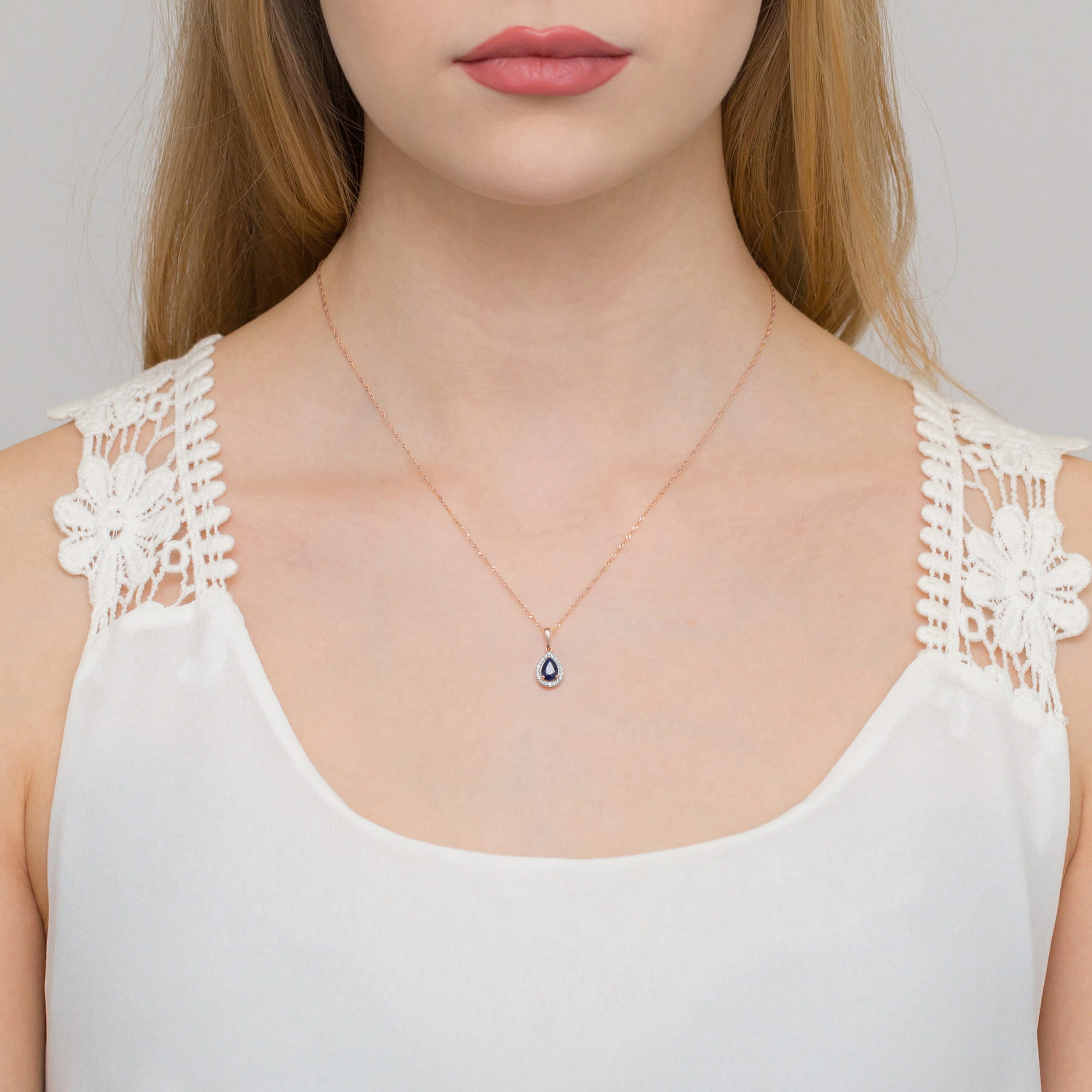 Zawieszka Szafir 0,60ct różowe złoto - obrazek 2