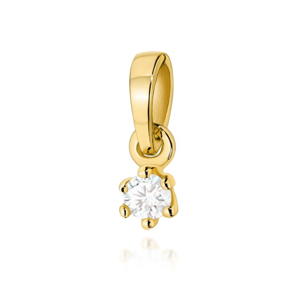 Zawieszka Diament 0,04ct żółte złoto