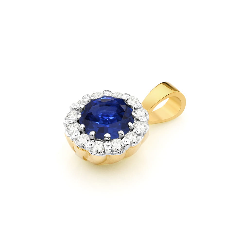 Zawieszka Szafir 0,50ct żółte złoto - obrazek 2
