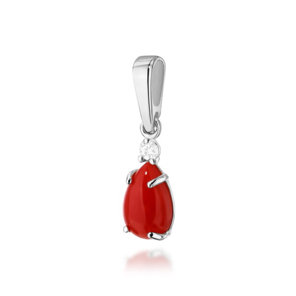 Zawieszka Koral 0,65ct białe złoto