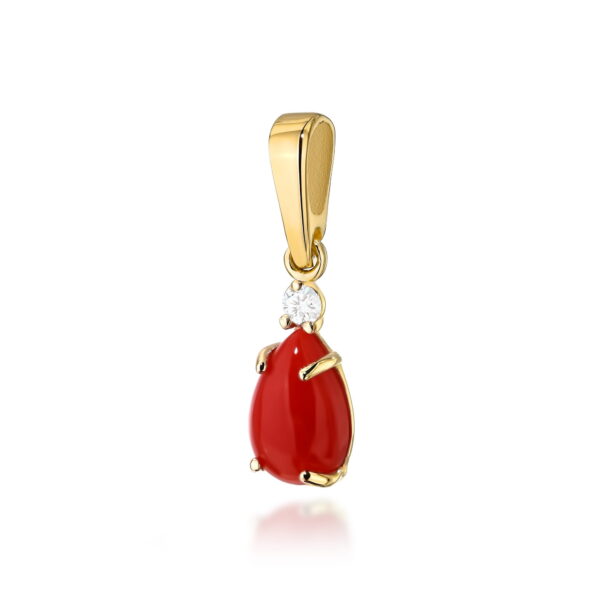 Zawieszka Koral 0,65ct żółte złoto