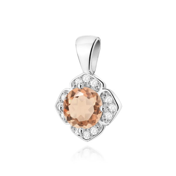 Zawieszka Morganit 0,40ct białe złoto
