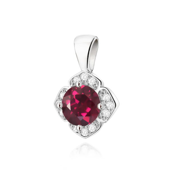 Zawieszka Rodolit 0,60ct białe złoto