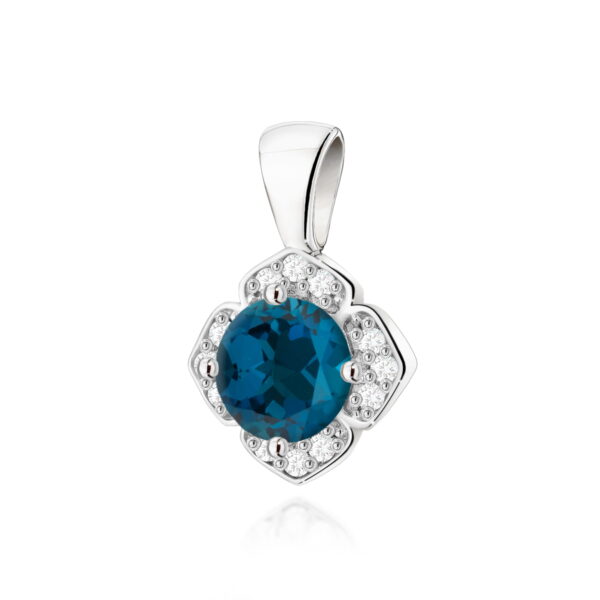 Zawieszka Topaz London Blue 0,50ct białe złoto