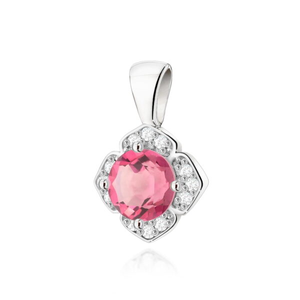 Zawieszka Różowy Topaz 0,60ct białe złoto