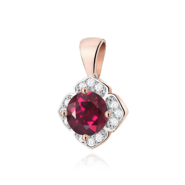 Zawieszka Rodolit 0,60ct różowe złoto