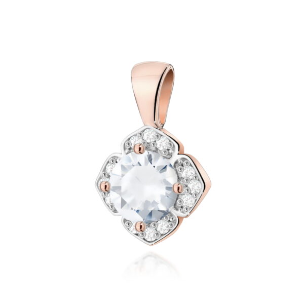 Zawieszka Biały Szafir 0,60ct różowe złoto