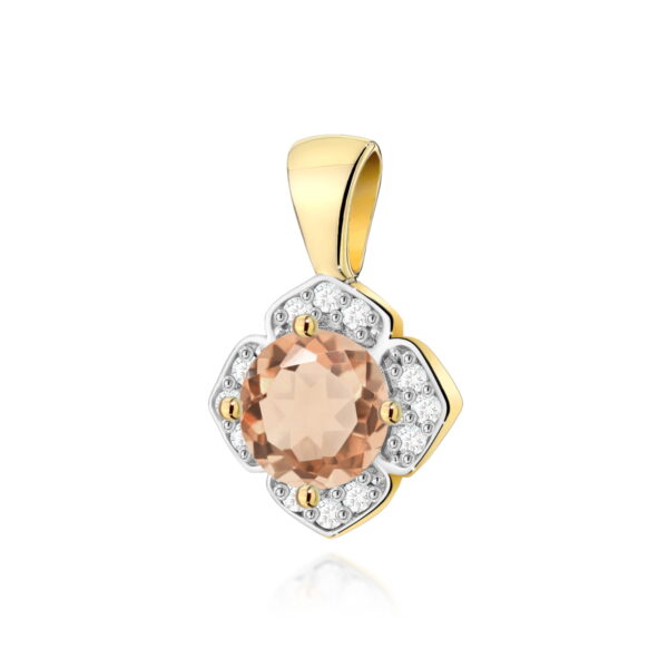 Zawieszka Morganit 0,40ct żółte złoto