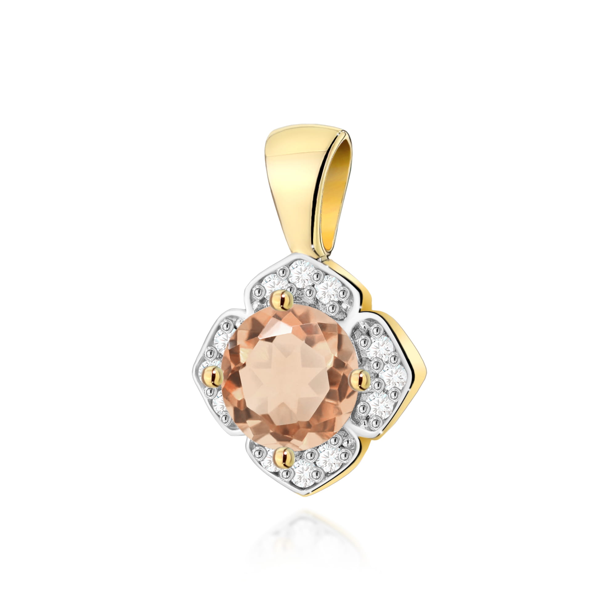 Zawieszka Morganit 0,40ct żółte złoto