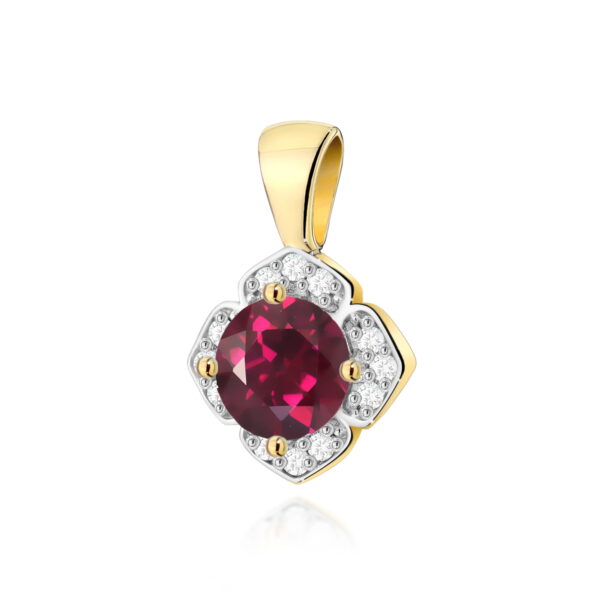 Zawieszka Rodolit 0,60ct żółte złoto
