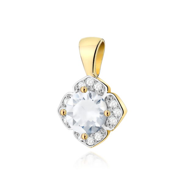 Zawieszka Biały Szafir 0,60ct żółte złoto