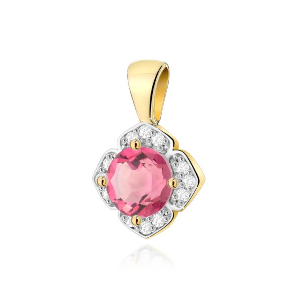 Zawieszka Różowy Topaz 0,60ct żółte złoto