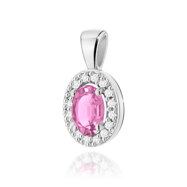 Zawieszka Szafir Różowy 0,45ct białe złoto