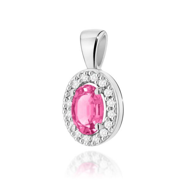 Zawieszka Topaz Różowy 0,50ct białe złoto