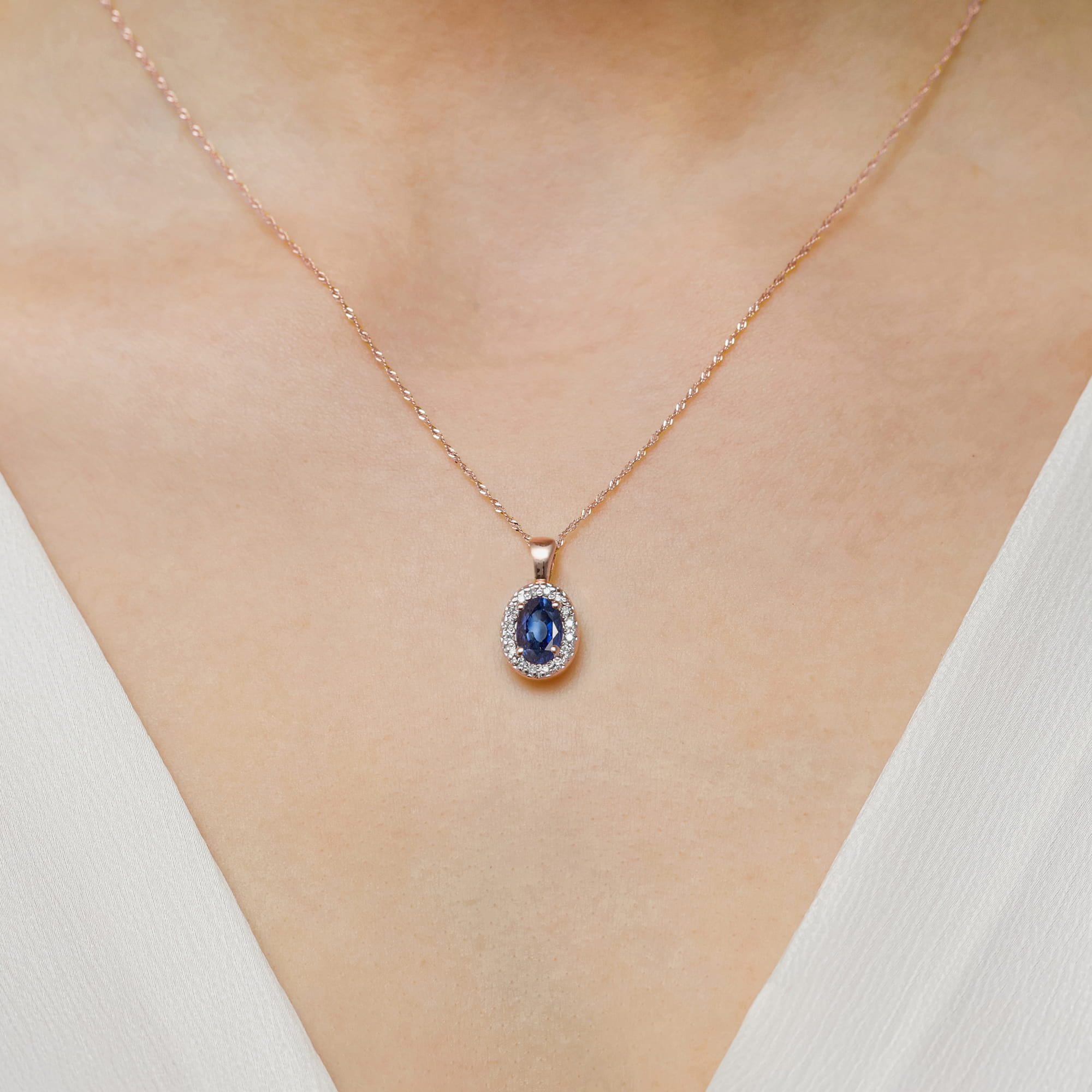 Zawieszka Szafir 0,70ct różowe złoto - obrazek 3