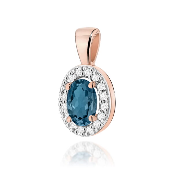 Zawieszka Topaz London Blue 0,50ct różowe złoto