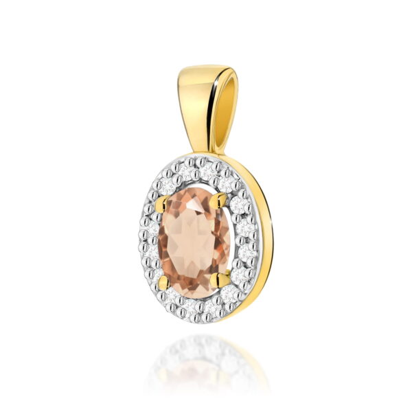 Zawieszka Morganit 0,40ct żółte złoto