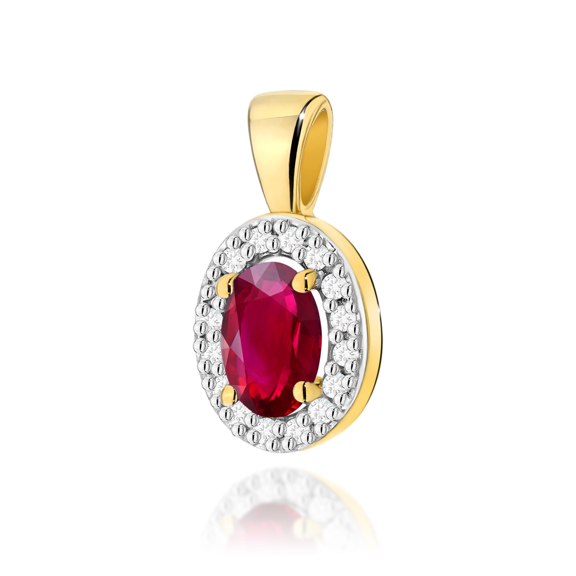 Zawieszka Rubin 0,60ct żółte złoto