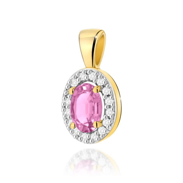 Zawieszka Szafir Różowy 0,45ct żółte złoto