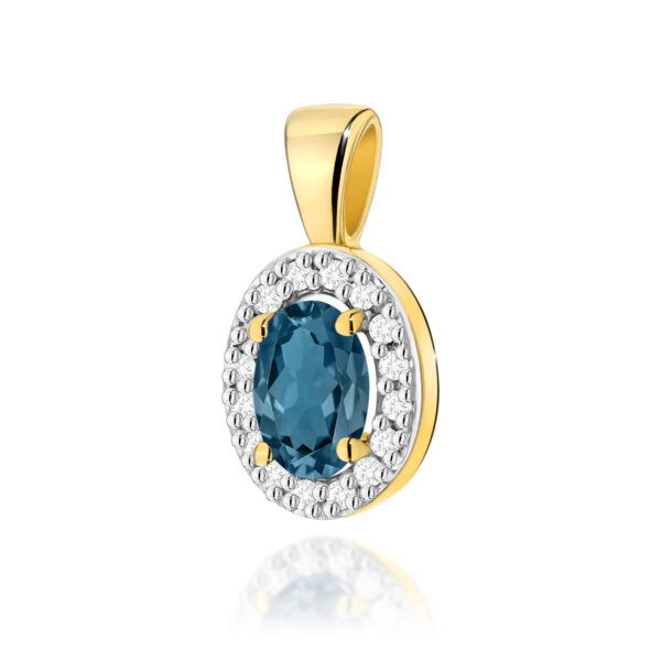 Zawieszka Topaz London Blue 0,50ct żółte złoto
