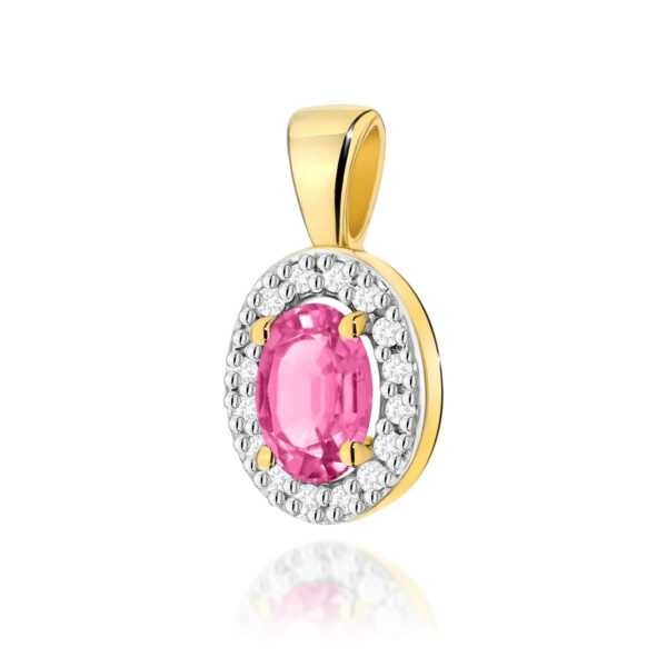 Zawieszka Topaz Różowy 0,50ct żółte złoto