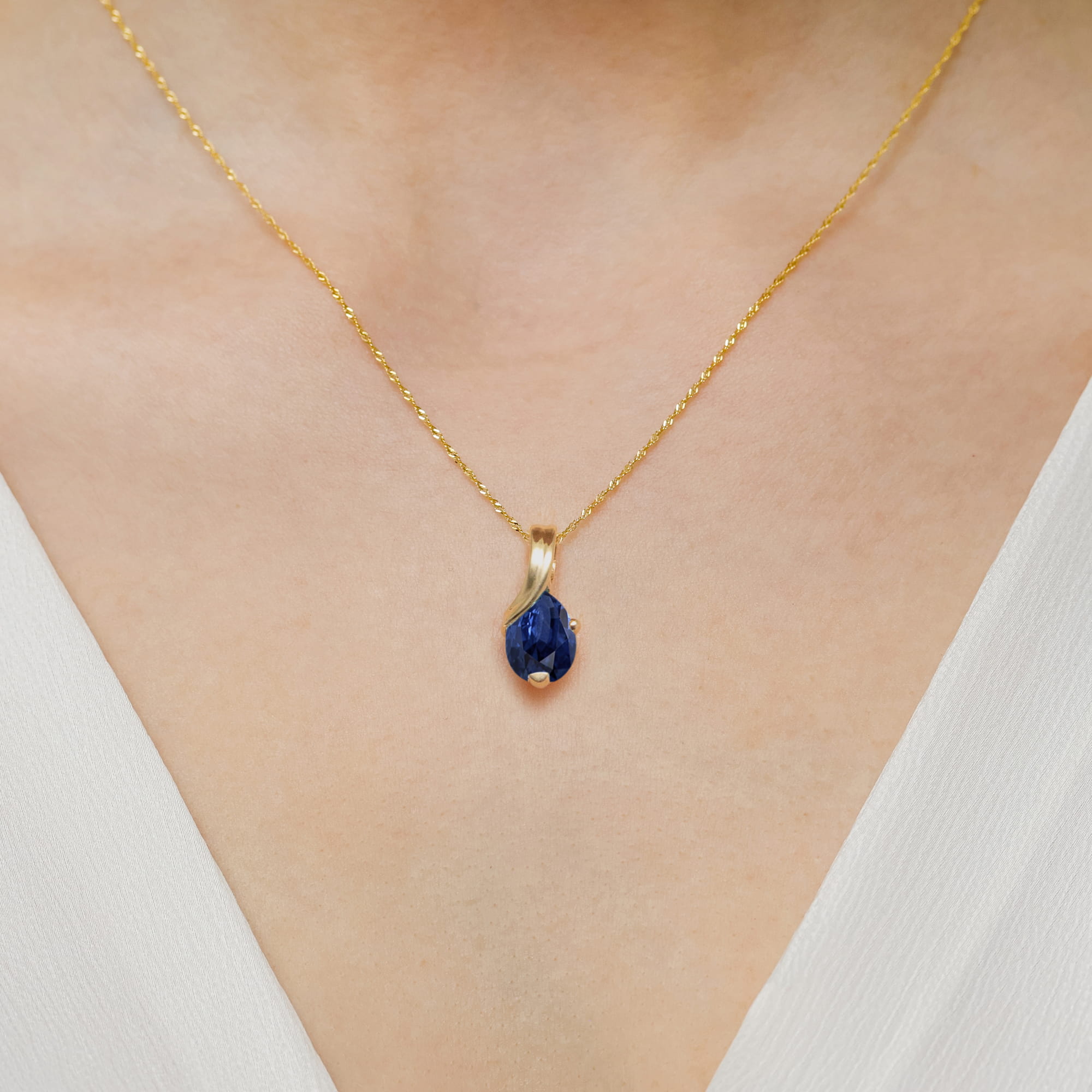Zawieszka Szafir 0,60ct żółte złoto - obrazek 3